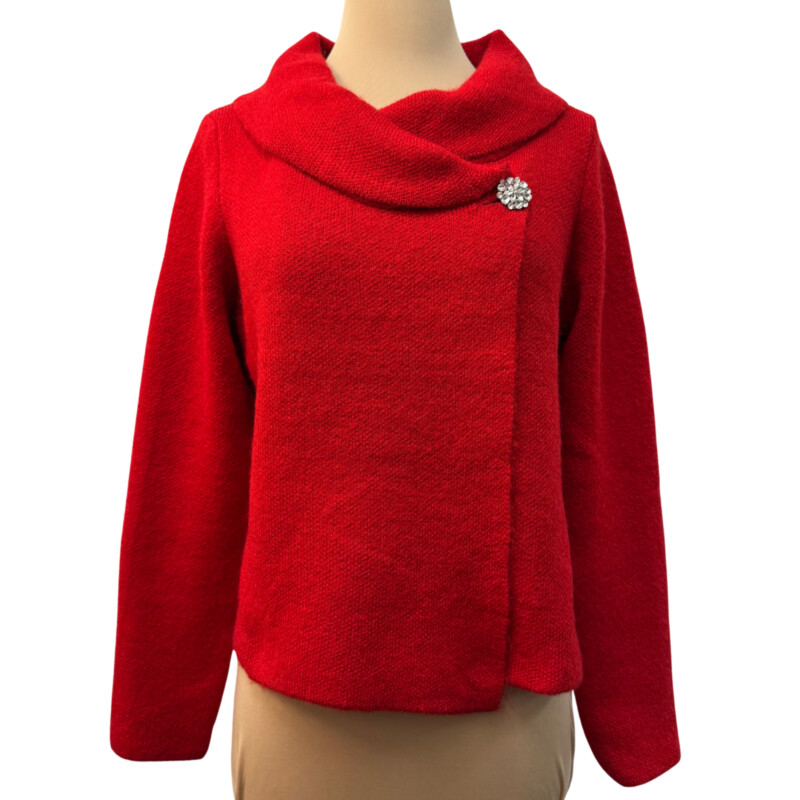 Adrienne Vittadini Cardigan
Bejewled Button Closure
Wool Blend
Color: Red
Size: Large
So Classic!