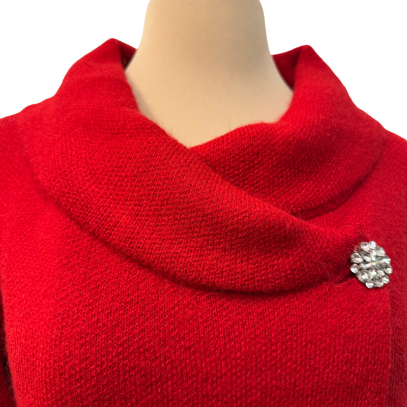 Adrienne Vittadini Cardigan<br />
Bejewled Button Closure<br />
Wool Blend<br />
Color: Red<br />
Size: Large<br />
So Classic!