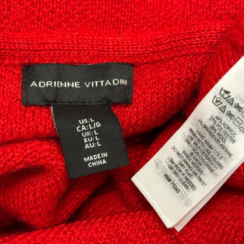 Adrienne Vittadini Cardigan<br />
Bejewled Button Closure<br />
Wool Blend<br />
Color: Red<br />
Size: Large<br />
So Classic!