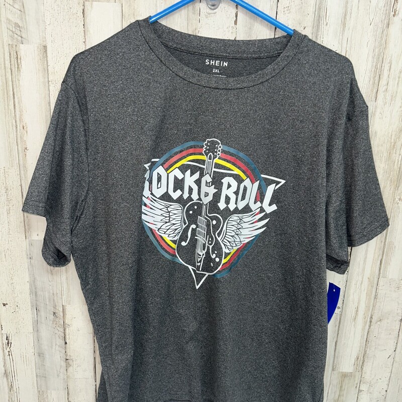 2X Rock & Roll Tee, Grey, Size: Ladies 2X