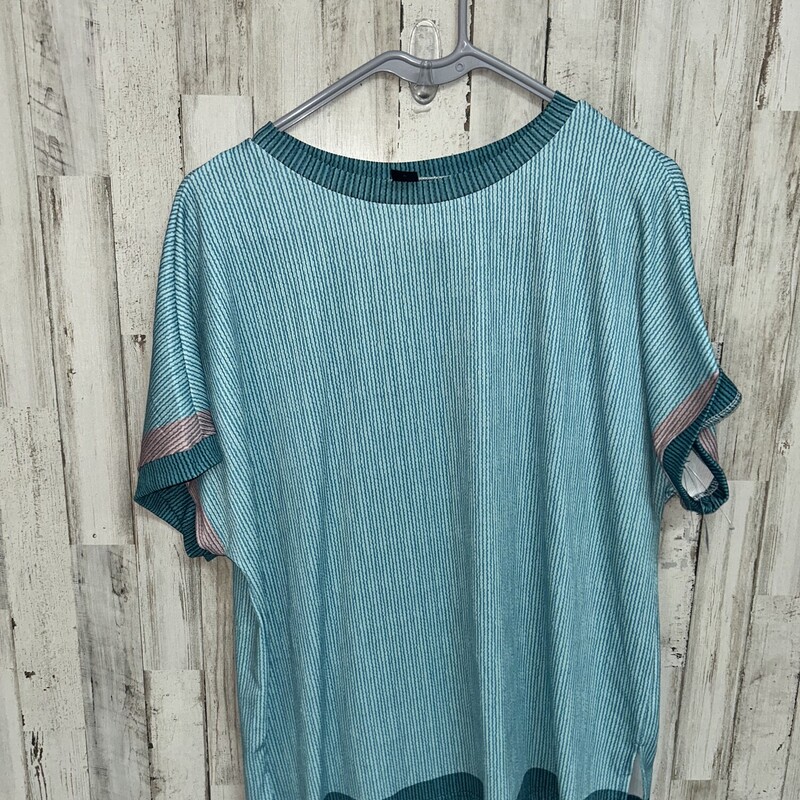 XL Teal Printed Top, Teal, Size: Ladies XL