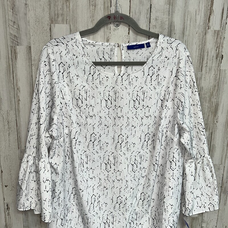 0X White Printed Top