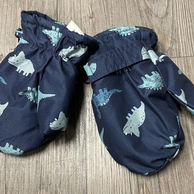 Dino Mittens, Blue, Size: 1-3Y