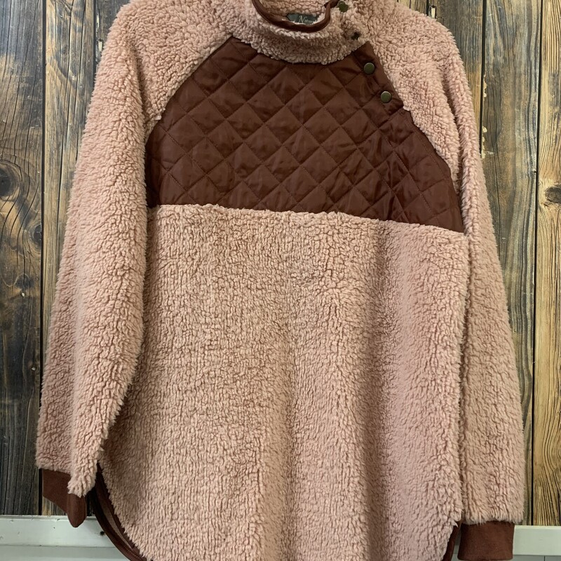 Fuzzy Pink Pullover, Size: L