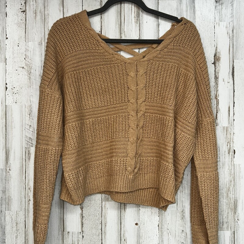 XL Tan Braided Knit Sweat