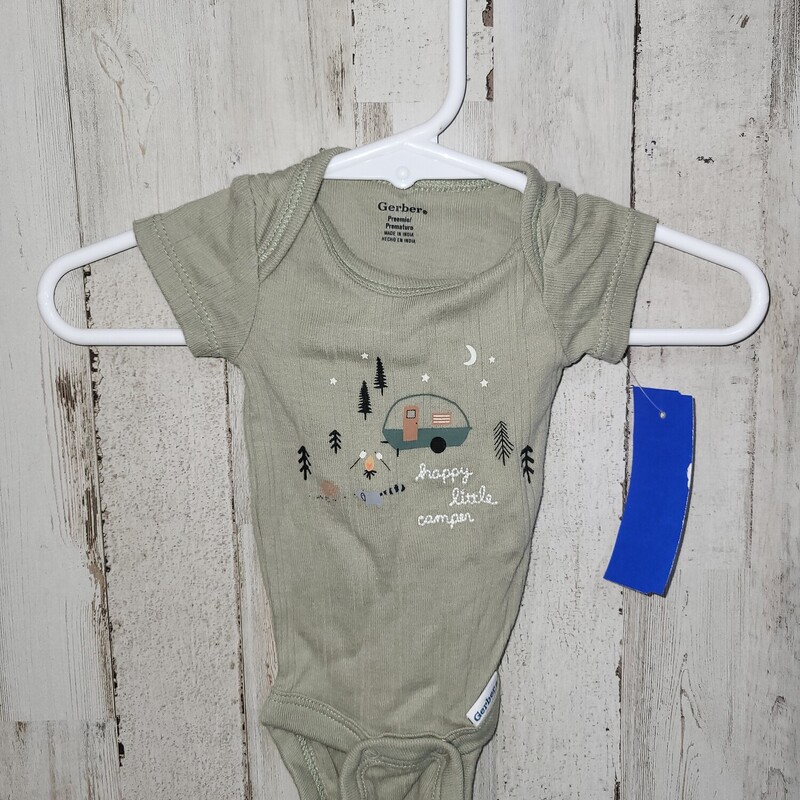 Preemie Little Camper One, Green, Size: Boy 0-9m