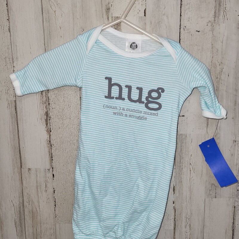 Preemie Hug Striped Gown, Blue, Size: Boy 0-9m