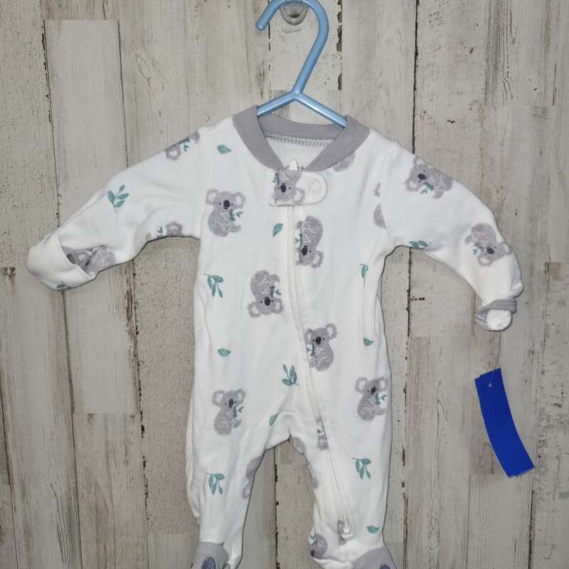 Preemie Koala Sleeper, White, Size: Boy 0-9m