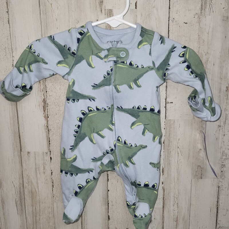 Preemie Blue Dino Sleeper, Blue, Size: Boy 0-9m