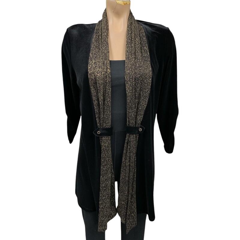 LauraNWT Cardigan, Blk/gold, Size: M