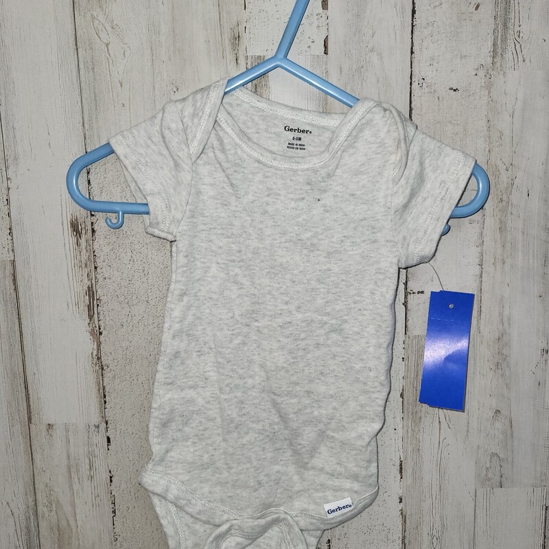 0/3M Grey Cotton Onesie, Grey, Size: Boy 0-9m