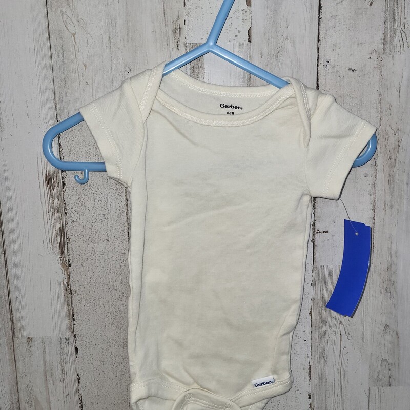 0/3M Beige Onesie, Beige, Size: Boy 0-9m