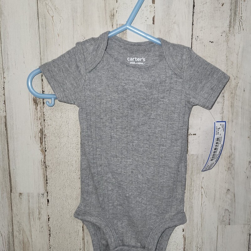 0/3M Grey Stipe Onesie, Grey, Size: Boy 0-9m