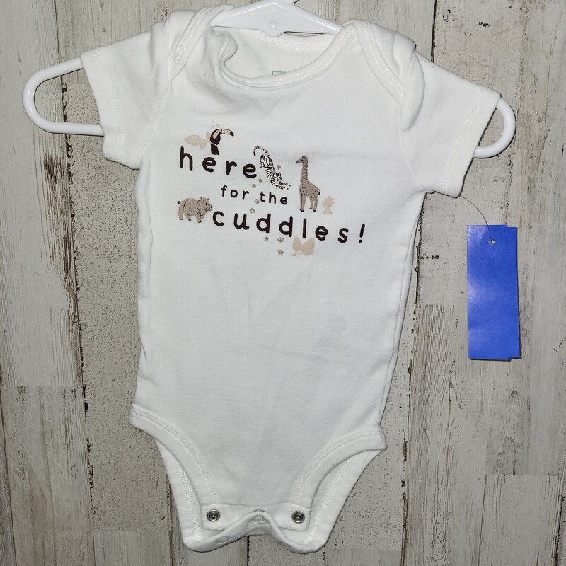 3M Here For Cuddles Onesi, White, Size: Boy 0-9m