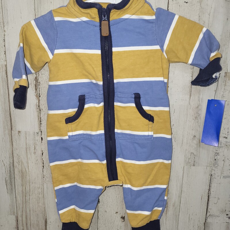 3M Blue/Yellow Stripe Rom, Blue, Size: Boy 0-9m