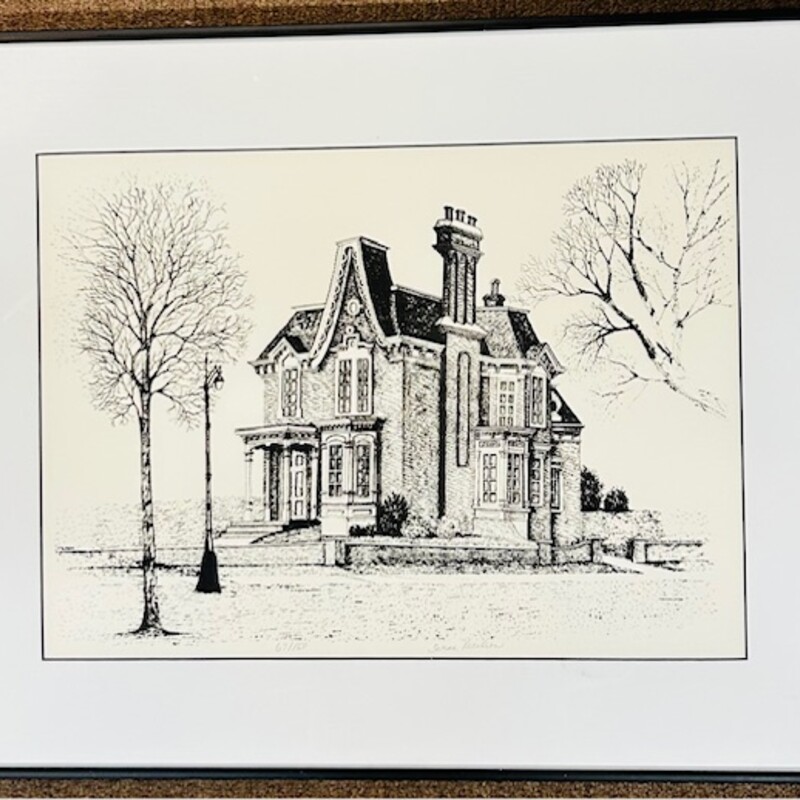 Gothic House Etching Print
Black White Size: 20 x 16.5H