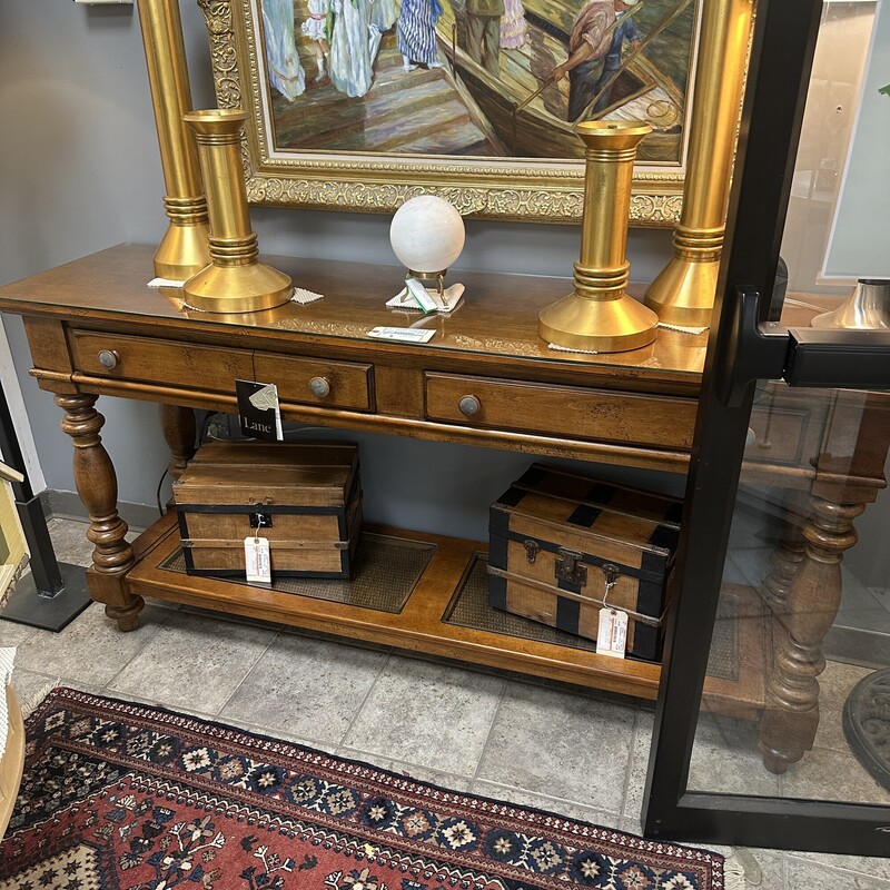 Lane 2-Drawer Console Table, +Glass Top
Size: 72x20x36