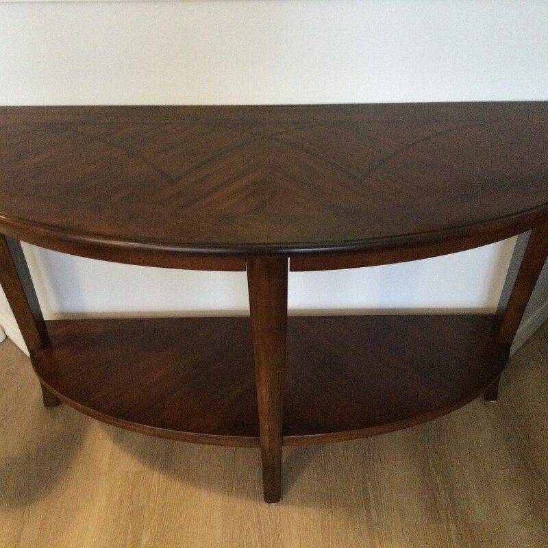 Wood Half Moon Side Table