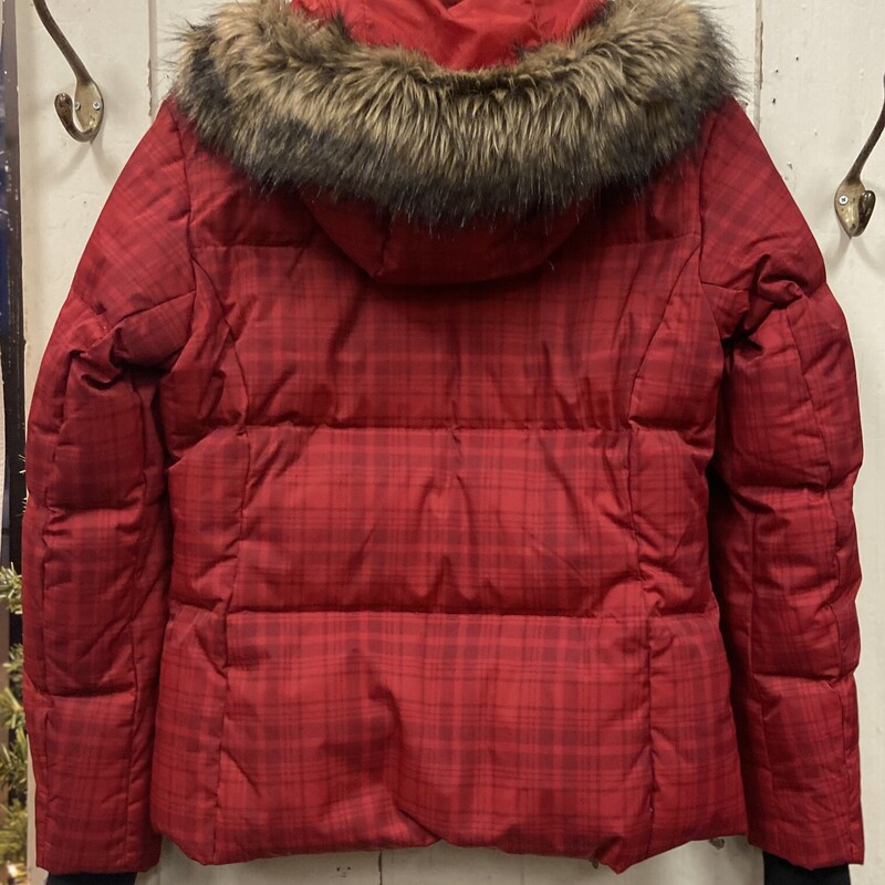 Red Plaid Down Coat
Red
Size: Medium