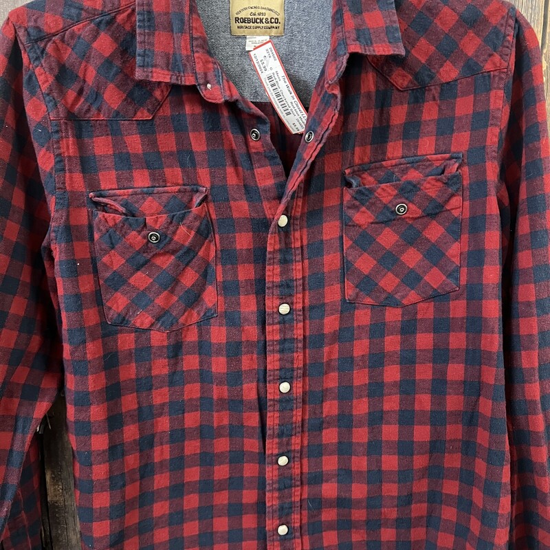 Red-Blue Checkered Shirt, Red-blue, Size: Medium