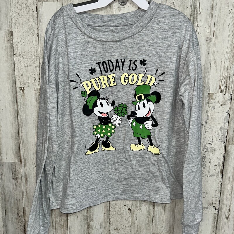 10/12 Pure Gold Mickey Te, Grey, Size: Girl 10 Up