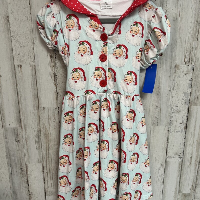 5/6T Mint Santa Collar Dr, Blue, Size: Girl 5T