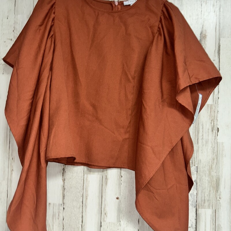 M Rust Ruffle Top