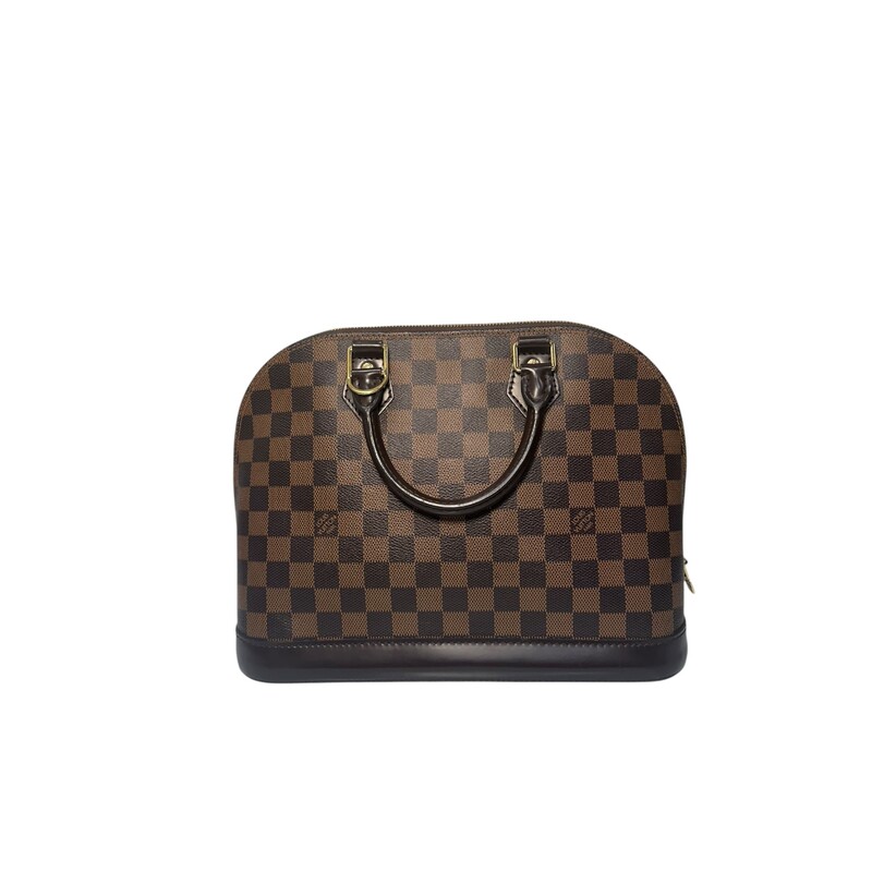 Louis Vuitton Alma
Ebene Damier
 PM

Date Code: AR0148

Dimensions:

12.6L x 9.8H x 6.3W inches

Very Good condition. Some pen marks inside the interior.

Comes with original dust bag. No box.