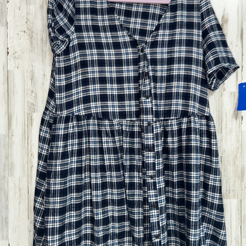 S Blue Plaid Dress