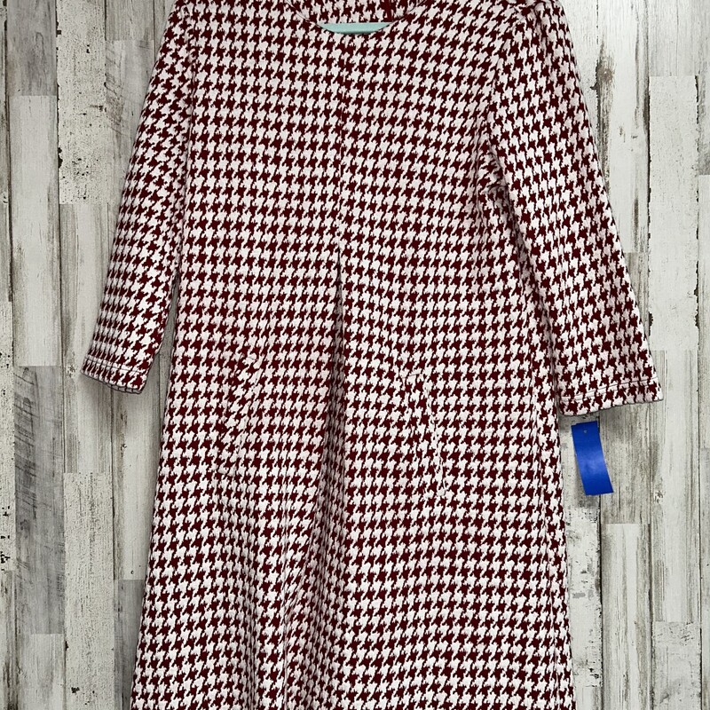 M Red Houndstooth Dress