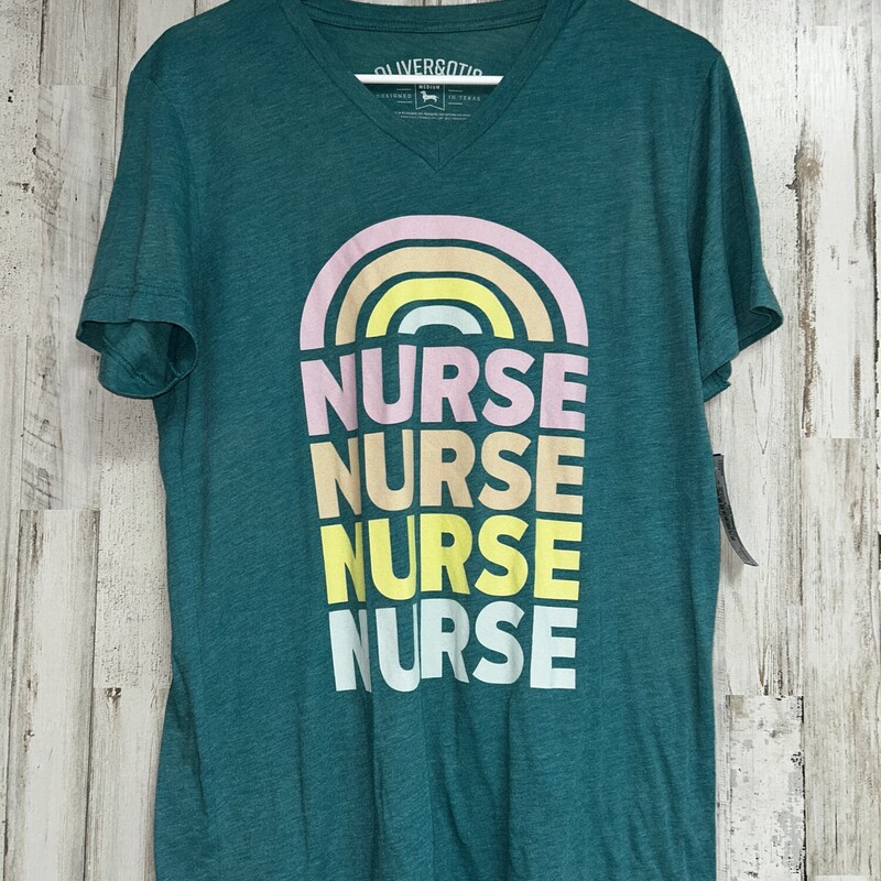 M Teal Nurse Vneck Tee