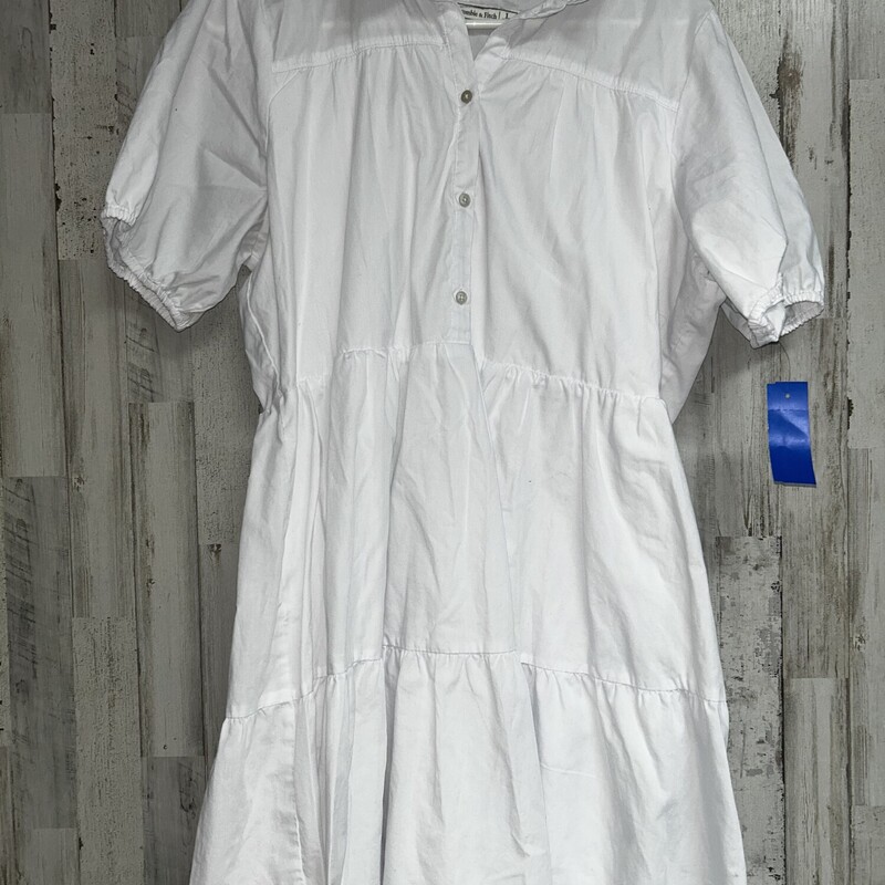 L White Button Up Dress