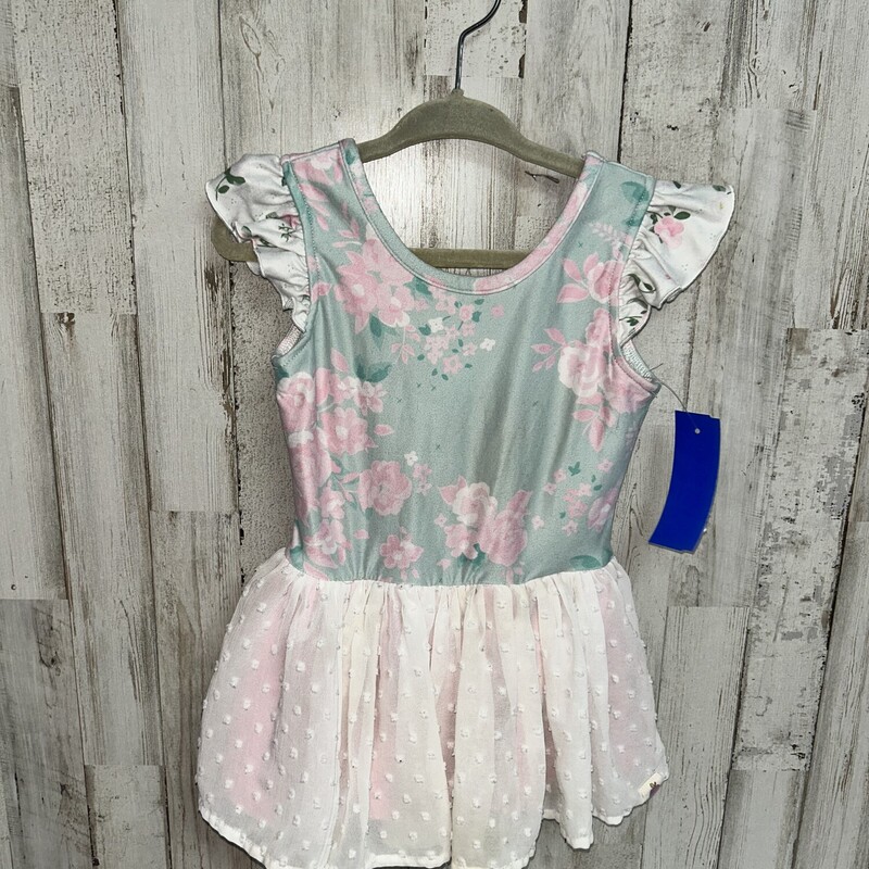 2T Mint Floral Leotard