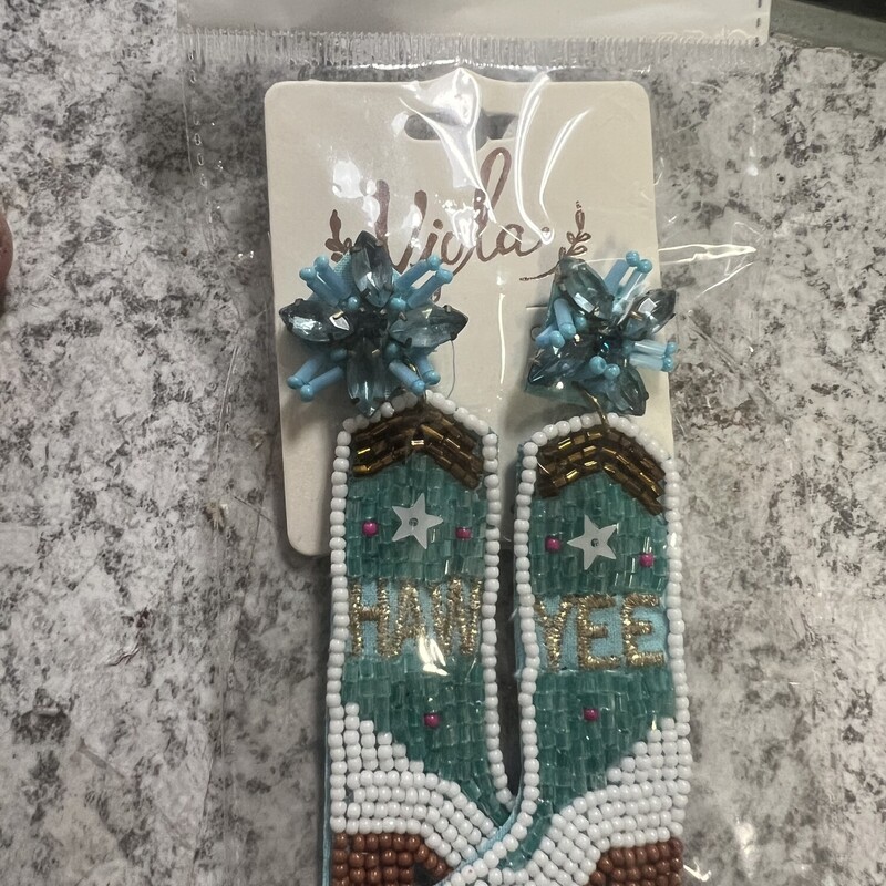 Blue Boot Earings