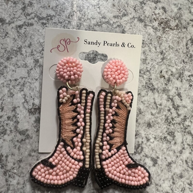 Pink Boot Earings