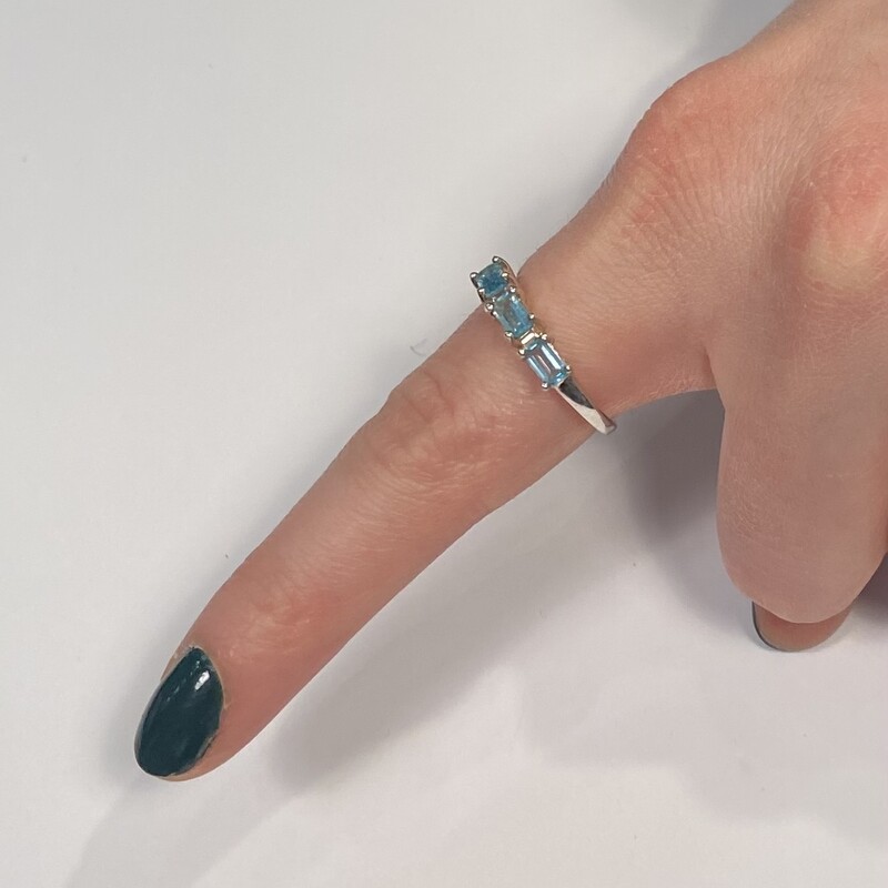 Sterling Blue Topaz Ring<br />
Slv/Blue<br />
Size: 9