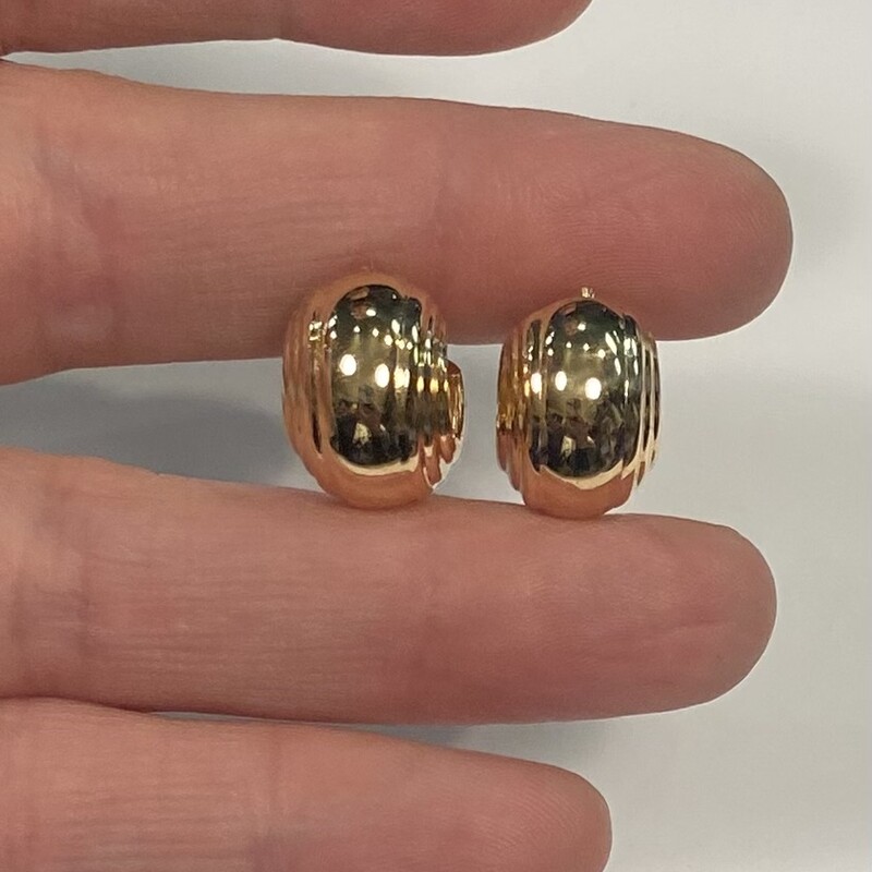 NEW Gold 14kt Hoops<br />
Gold<br />
Size: R $167