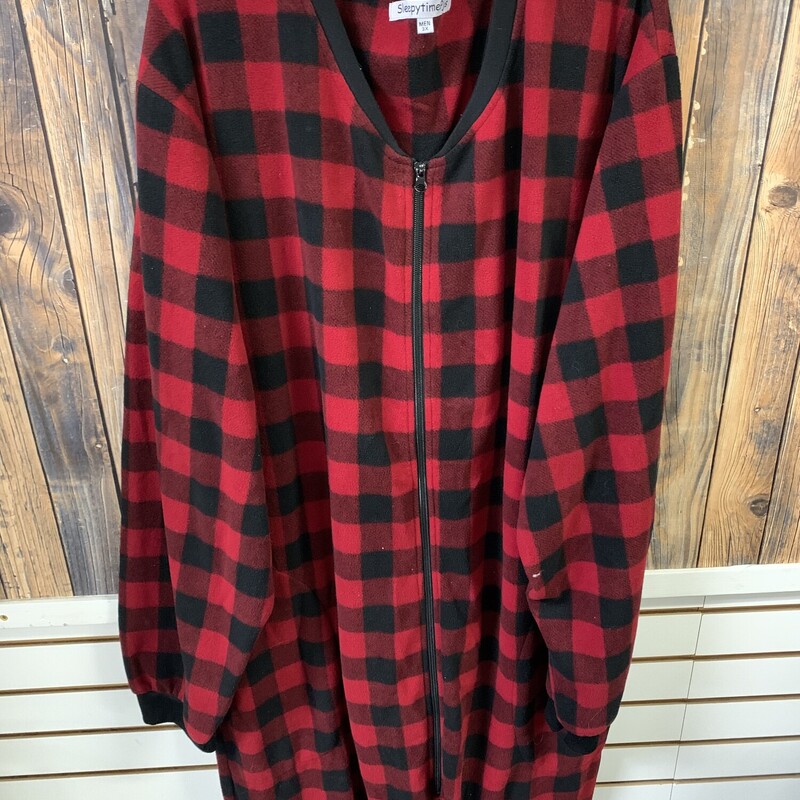 Black Red Check PJ Mens