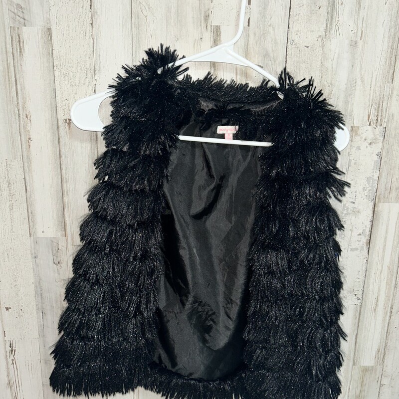 8 Black Fuzzy Vest