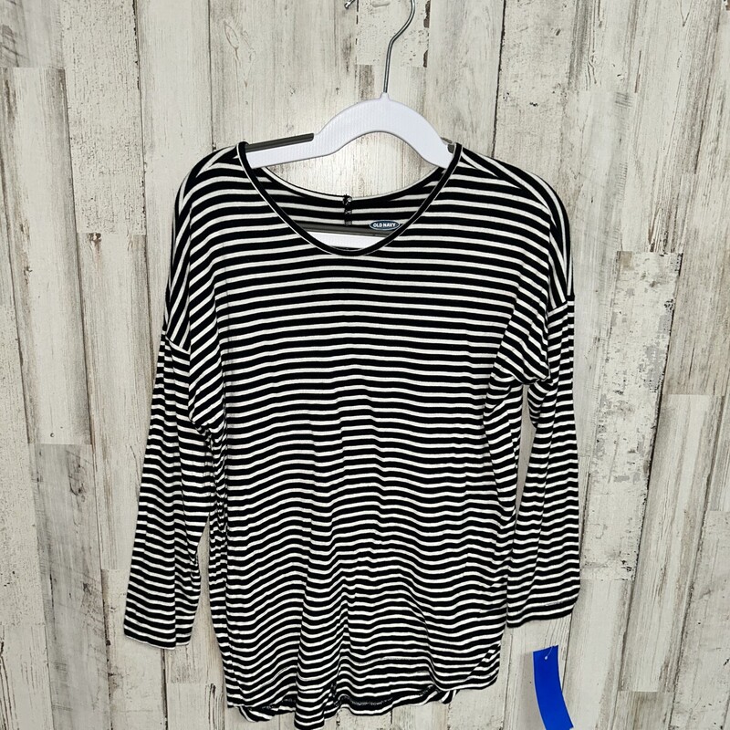 6/7 Black Striped Top, Black, Size: Girl 6/6x