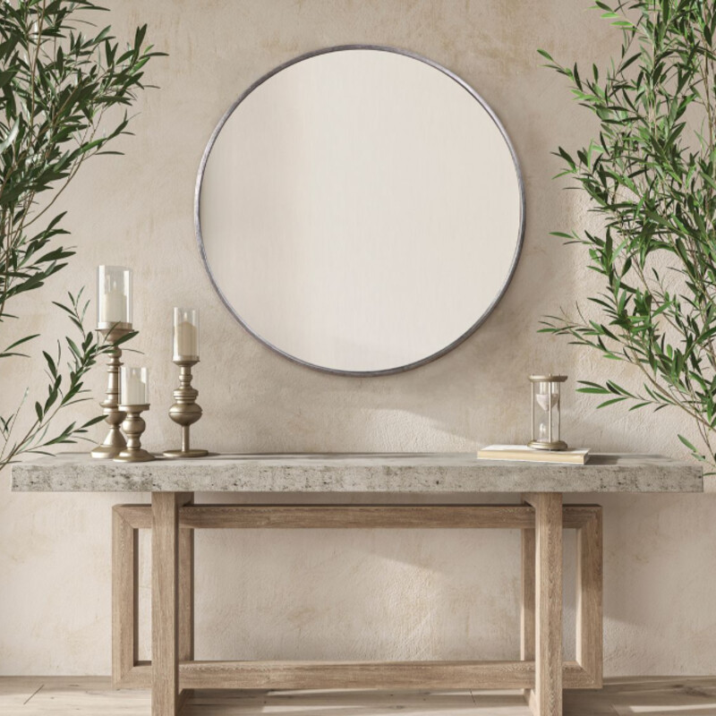 Uttermost Round Metal Mirror
Silver brushed
Size: 34 Diameter