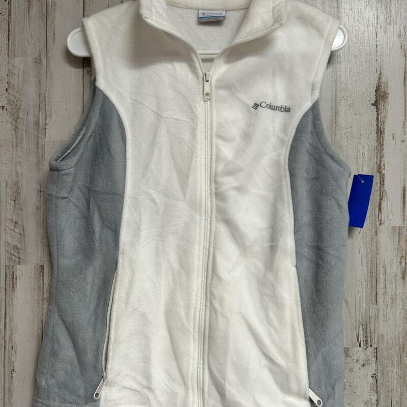 M White Fleece Vest, White, Size: Ladies M