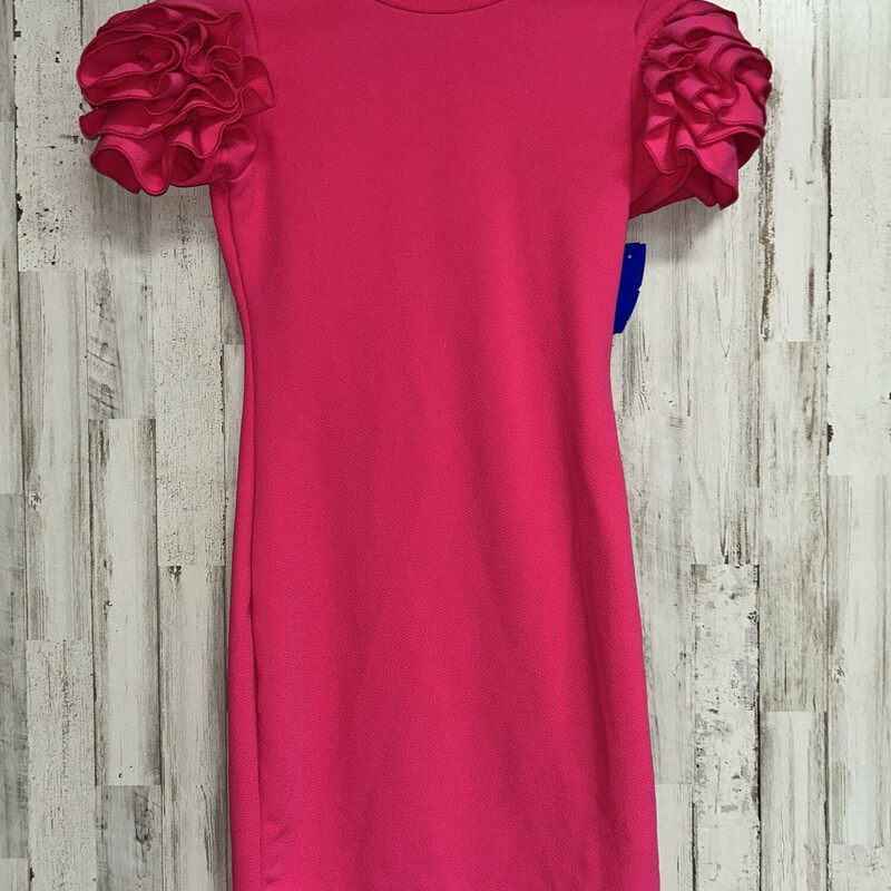 XS Hot Pink Ruffled Dress