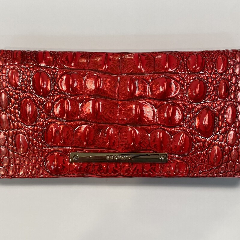 EUC Red Lther Snap Wallet