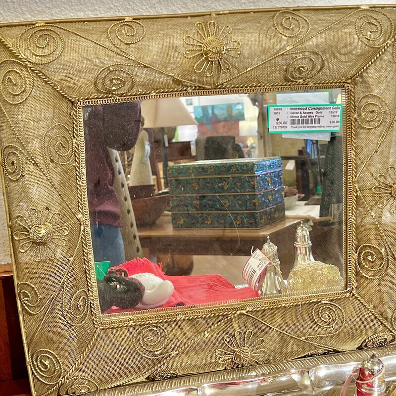 Mirror Gold Wire Frame