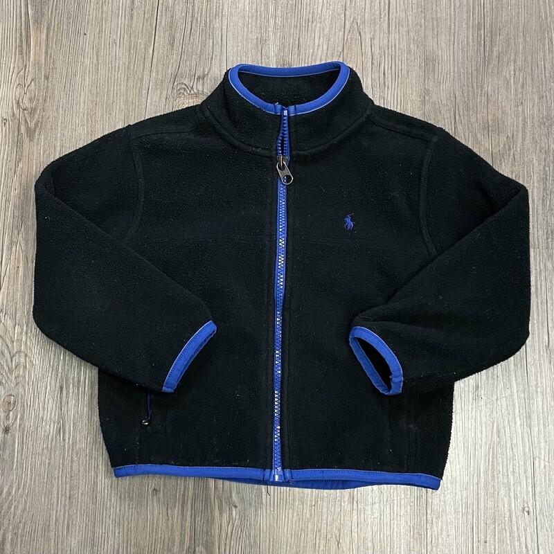 Ralph Lauren Fleece Swea, Black, Size: 3Y