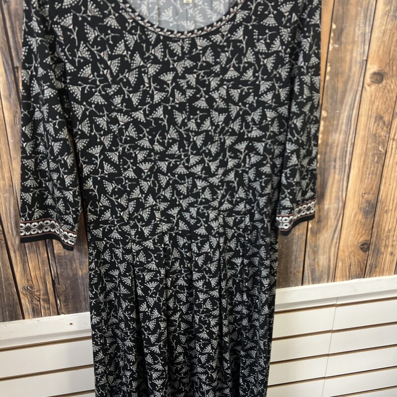 Black Printed Dress, Size: M