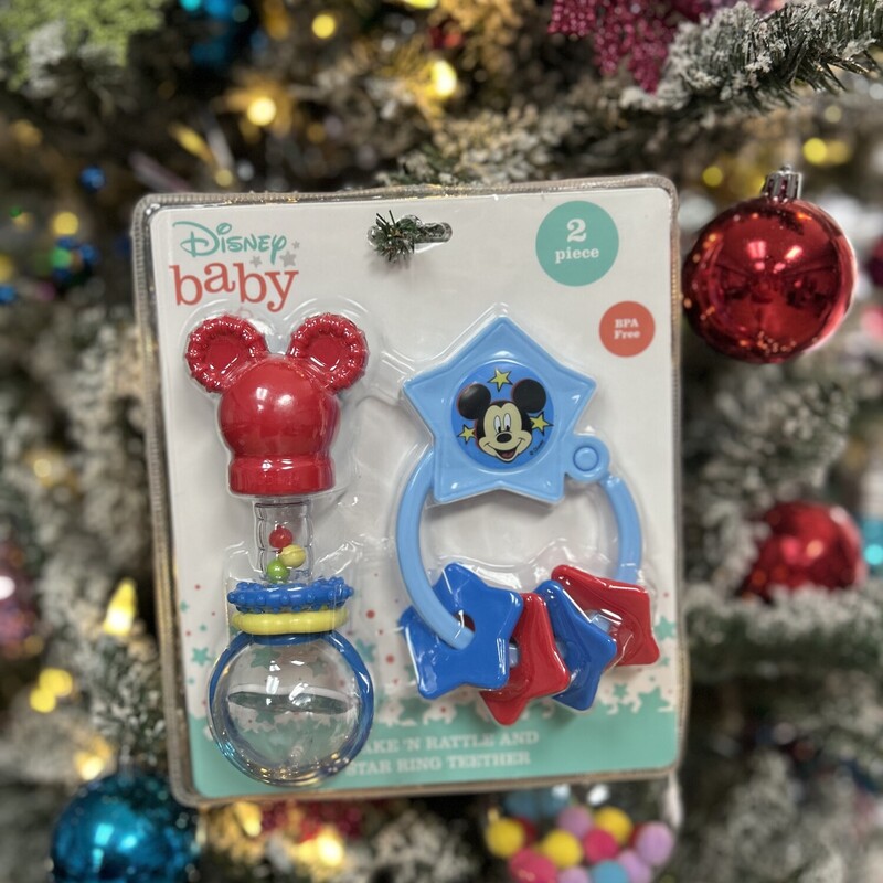 2pc Mickey Rattle/Teether