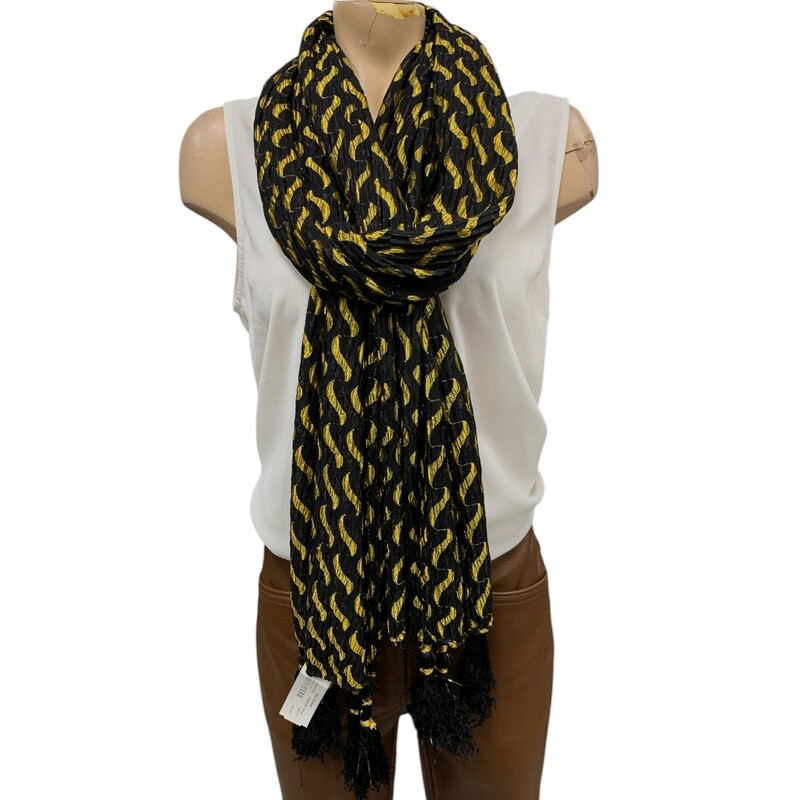 N/a Scarf, Gold/blk, Size: None