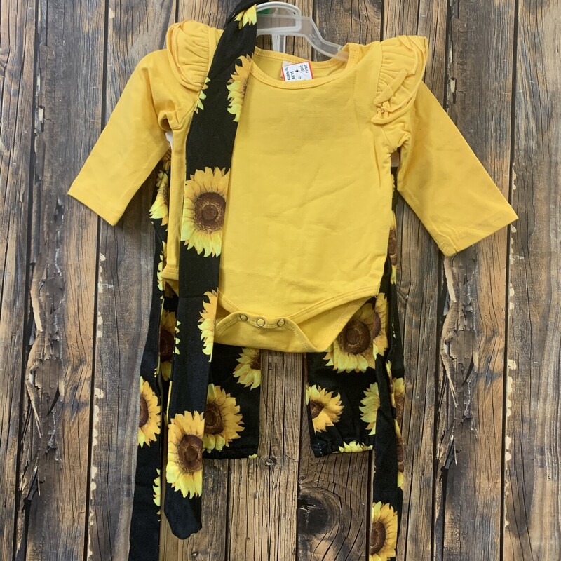 Sunflower Long Sleeve Outfit, Size: 3-6m